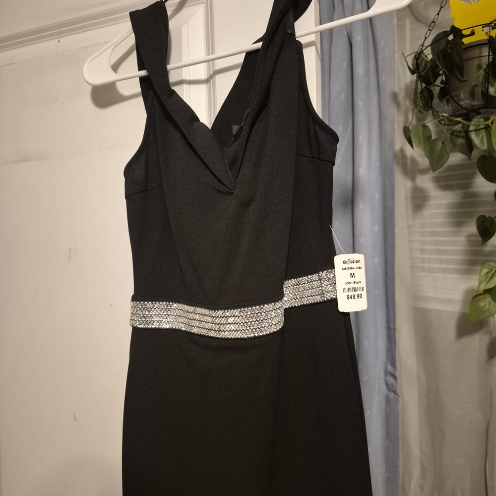 Elegant Black Dress with Silver Accents
